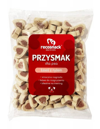 Recosnack Mięsne kosteczki z łososiem 100g