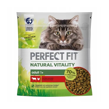 Perfect Fit Natural Vitality 1+ z Wołowiną i Kurczakiem 3x 650g