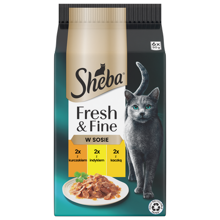 Sheba Fresh Fine kurczak indyk kaczka w sosie 6x50g