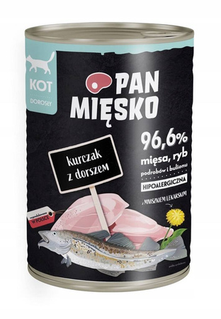 Pan Mięsko Karma mokra kota Kurczak z dorszem 400g