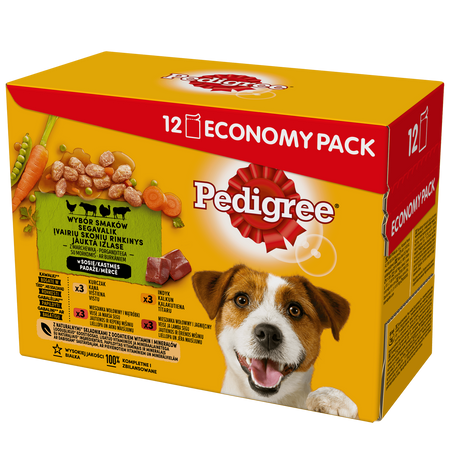 PEDIGREE Adult saszetka 24x100 g - Wybór Smaków z Warzywami w Sosie - mokra karma pełnoporcjowa dla dorosłych psów