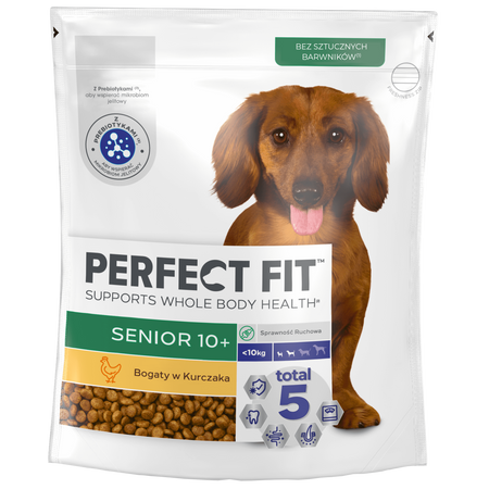 Perfect Fit™ Senior 10+ 825 g – sucha karma pełnoporcjowa dla psów małych ras powyżej 10 lat, bogata w kurczaka