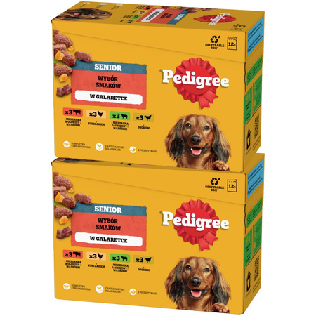 Pedigree Senior Wybór Smaków w galaretce 2x 12x 100g