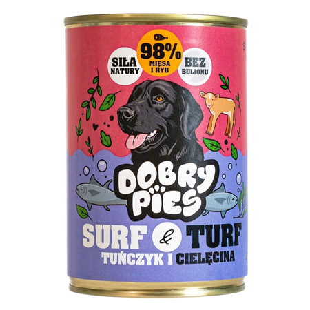 Dobry Pies Surf&Turf karma tuńczyk i cielęcina 400g