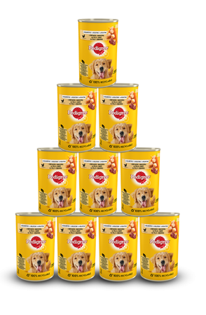 PEDIGREE Adult puszka 12x400g - mokra karma dla psów z kurczakiem i marchewką w galaretce