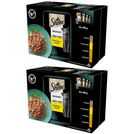Sheba Del in Jelly Smaki Drobiowe 2x 12x 85g