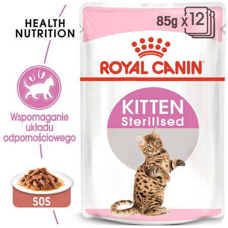ROYAL CANIN Kitten Sterilised w sosie karma mokra w sosie dla kociąt do 12 miesiąca życia, sterylizowanych