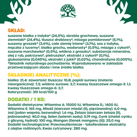 James Wellbeloved Adult 10 kg – bezzbożowa sucha karma pełnoporcjowa dla dorosłych psów 1-7 lat, bogata w indyka i warzywa