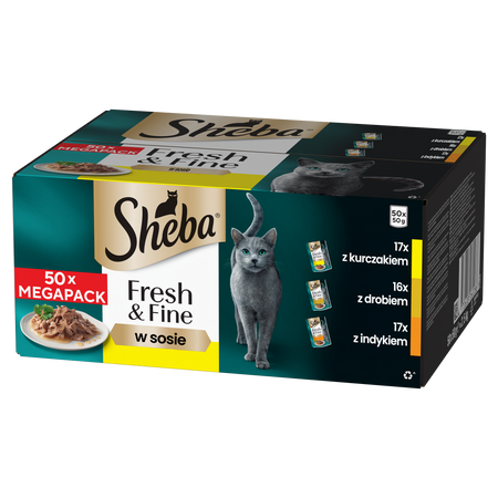 Sheba Fresh Fine kurczak drób indyk w sosie 50x50g