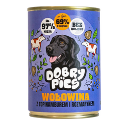 Dobry Pies karma wołowina, topinambur, rozmaryn 400g