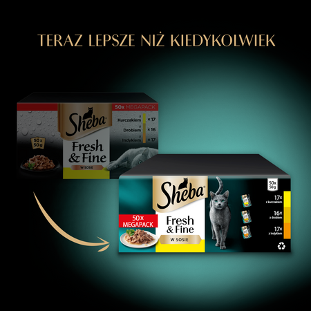 Sheba Fresh Fine kurczak drób indyk w sosie 50x50g
