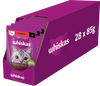 WHISKAS Adult saszetka 28x85g - mokra karma pełnoporcjowa dla dorosłych kotów, kawałki z wołowiną w sosie 