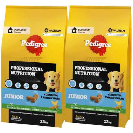 Pedigree Junior Professional Nutrition drób 2x 12 kg