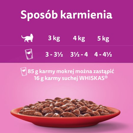 WHISKAS Adult saszetka 2x40x85g Mix Smaków 2 - mokra karma pełnoporcjowa dla dorosłych kotów