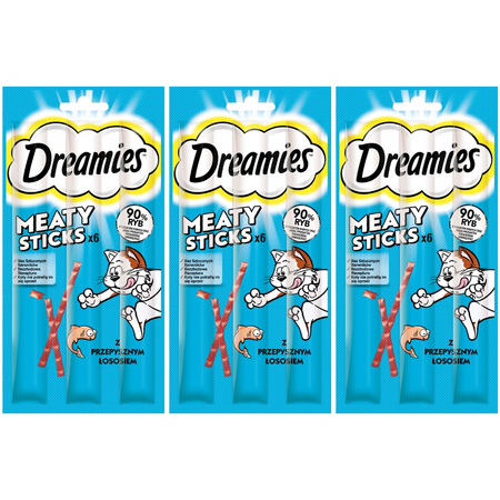 Dreamies Meaty Sticks Łosoś 3x 30g