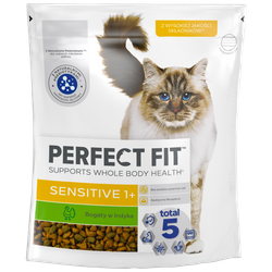 Perfect Fit™ Sensitive 1+ 750 g – sucha karma pełnoporcjowa dla dorosłych kotów, bogata w indyka