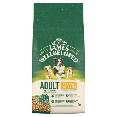 James Wellbeloved Adult 2 kg – sucha karma pełnoporcjowa dla dorosłych psów 1-7 lat, bogata w indyka i ryż