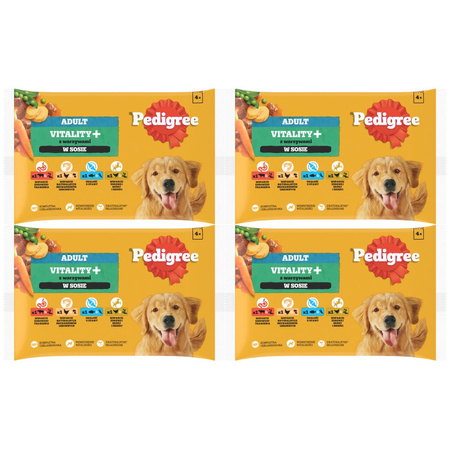 Pedigree Adult Vitality+ mix smaków z warzywami w sosie 4x 4x 85g