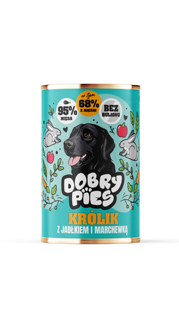 Dobry Pies karma królik z jabłkiem, marchewką 400g