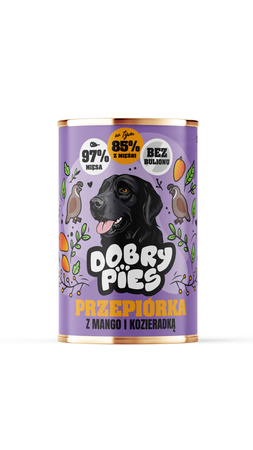 Dobry Pies karma przepiórka, mango,kozieradka 400g