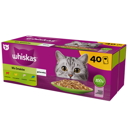 WHISKAS Adult saszetka 2x40x85g Mix Smaków 3 - mokra karma pełnoporcjowa dla dorosłych kotów