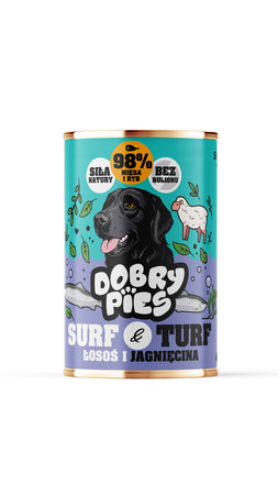 Dobry Pies Surf&Turf karma łosoś i jagnięcina 400g