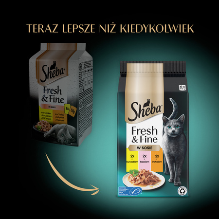 Sheba Fresh Fine kurczak łosoś indyk w sosie 6x50g