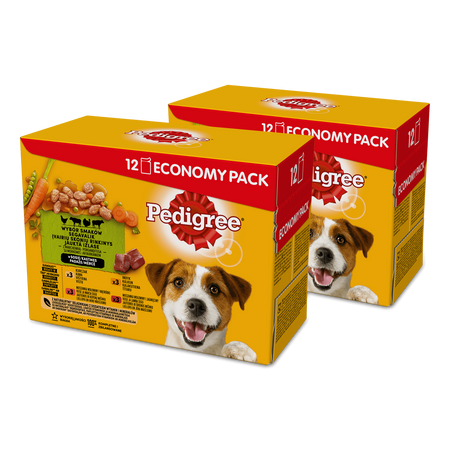 PEDIGREE Adult saszetka 24x100 g - Wybór Smaków z Warzywami w Sosie - mokra karma pełnoporcjowa dla dorosłych psów