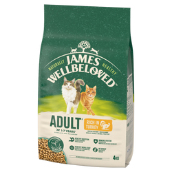 James Wellbeloved Adult 4 kg – sucha karma pełnoporcjowa dla dorosłych kotów 1-7 lat, bogata w indyka