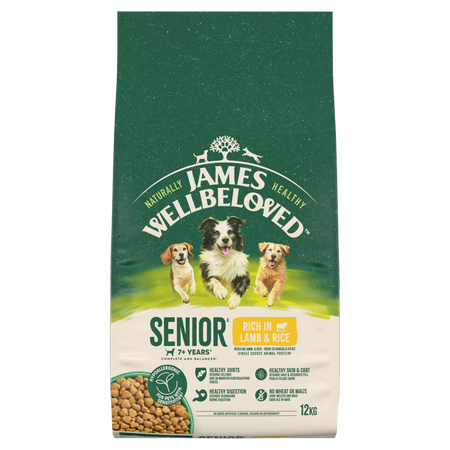 James Wellbeloved Senior 12 kg – sucha karma pełnoporcjowa dla starszych psów >7 lat, bogata w jagnięcinę i ryż