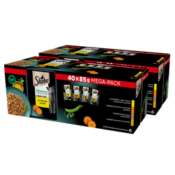 SHEBA Nature’s Collection Drobiowe Smaki 2x40x85 g – mokra karma pełnoporcjowa dla dorosłych kotów, w galaretce)