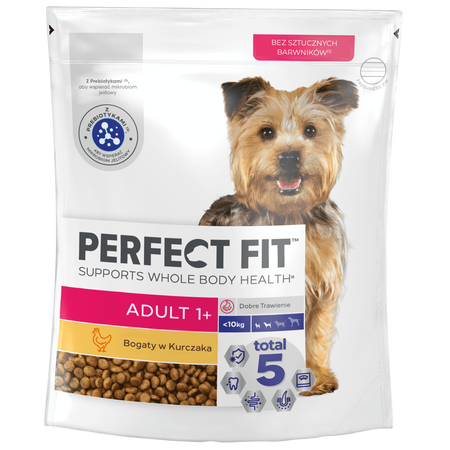 Perfect Fit™ Adult (1+) 6x825 g – sucha karma pełnoporcjowa dla dorosłych psów małych ras, bogata w kurczaka