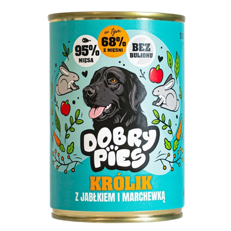 Dobry Pies karma królik z jabłkiem, marchewką 400g