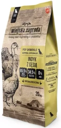 WIEJSKA ZAGRODA KARMA SUCHA INDYK Z GĘSIĄ 20KG