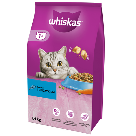 WHISKAS Adult 1,4 kg - sucha karma pełnoporcjowa dla dorosłych kotów, z pysznym tuńczykiem
