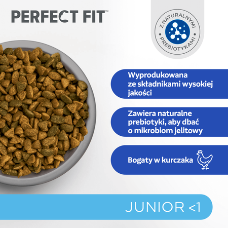 Perfect Fit™ (Junior <1) 3x750 g – sucha karma pełnoporcjowa dla kociąt, bogata w kurczaka