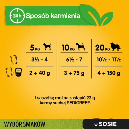 PEDIGREE Adult saszetka 24x100 g - Wybór Smaków z Warzywami w Sosie - mokra karma pełnoporcjowa dla dorosłych psów