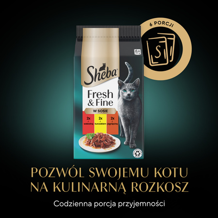 Sheba Fresh Fine wołowina kurczak jagagnięcina w sosie 6x 50g