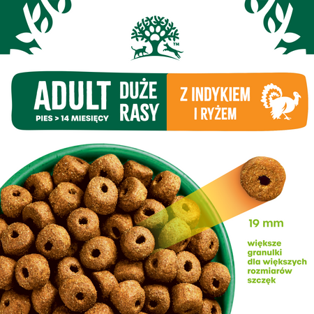 James Wellbeloved Adult 10 kg – sucha karma pełnoporcjowa dla dorosłych psów dużych ras >14 miesięcy - 10 lat, bogata w indyka i ryż