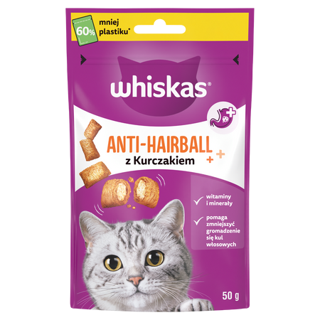 Whiskas Anti-Hairball przysmaki odkłaczające 6x 50g
