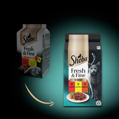 Sheba Fresh Fine wołowina kurczak jagagnięcina w sosie 6x 50g