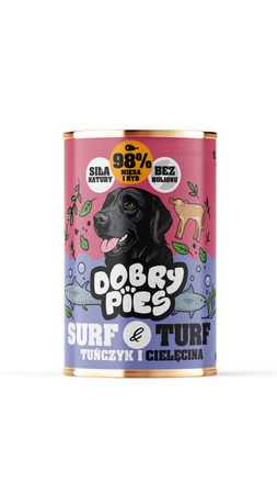 Dobry Pies Surf&Turf karma tuńczyk i cielęcina 400g
