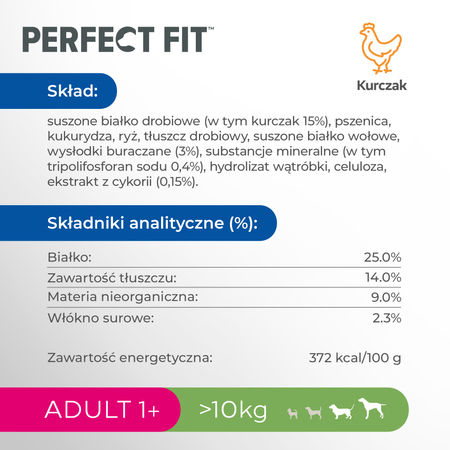 Perfect Fit Adult dla dorosłych psów dużych ras, bogata w kurczaka 2,6 kg