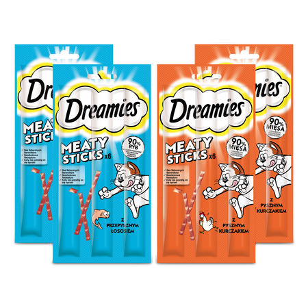 DREAMIES 2x30g z wybornym łososiem + 2x30g z kurczakiem