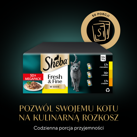 Sheba Fresh Fine kurczak drób indyk w sosie 50x50g