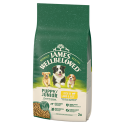 James Wellbeloved Junior 2 kg – sucha karma pełnoporcjowa dla szczeniąt <14 miesięcy, bogata w jagnięcinę i ryż