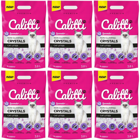 Calitti Crystals silikonowy żwirek lavenda 6x3,8l