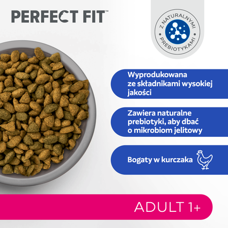 Perfect Fit™ Adult 1+ 7 kg – sucha karma pełnoporcjowa dla dorosłych kotów, bogata w kurczaka