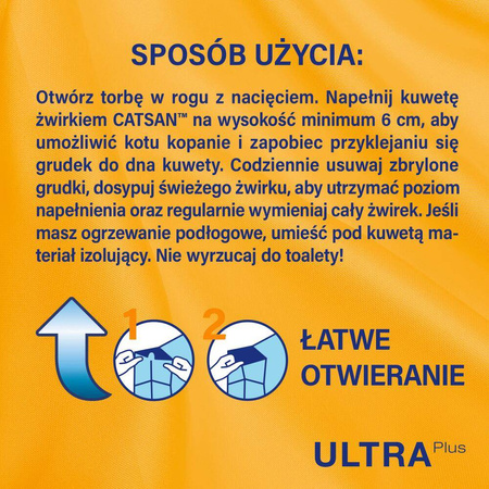 CATSAN Ultra Plus 15l - zbrylający żwirek dla kota