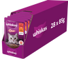 WHISKAS Adult saszetka 28x85 g - mokra karma pełnoporcjowa dla dorosłych kotów, kawałki z wołowiną i drobiem w galaretce